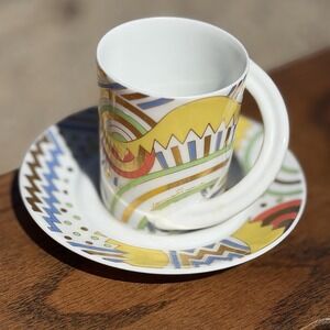 Rosenthal‎ Studio Linie Espresso Cup Saucer Laura Fiume Germany Art Deco Memphis
